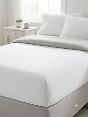 NWT Mainstays Cotton Blend Deep Pocket Twin Fitted Sheet | Arctic White | Sealed